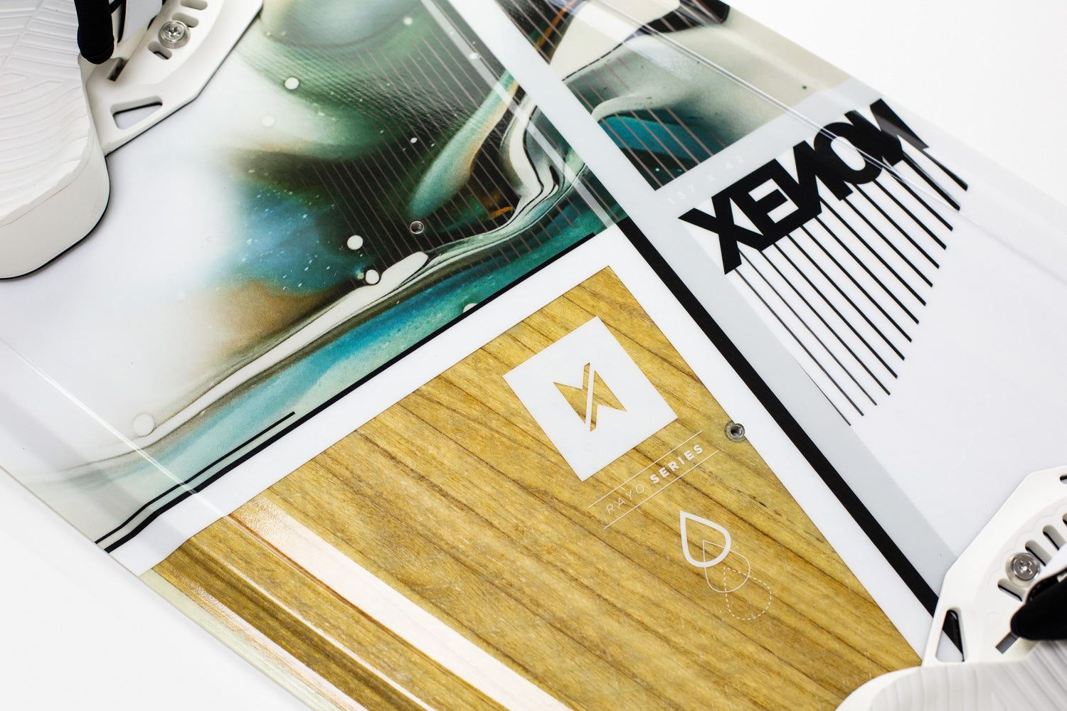Xenon Rayo 2024 twintip kiteboard zoomed detail.